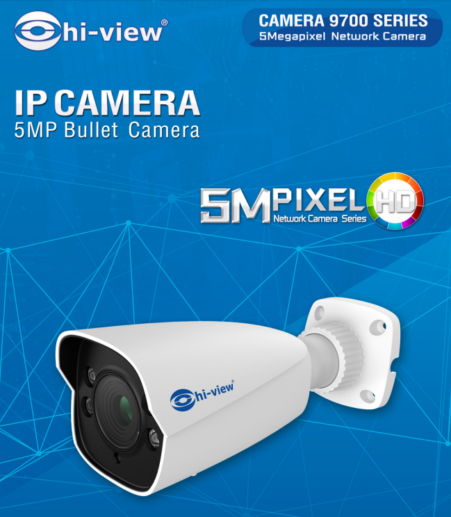 กล้องวงจรปิดHi-View กล้องไอพี IP Camera  HP-97B502PE cctvขนาดเซนเซอร์ 1/2.7" progressive scan CMOS sensor  ความละเอียด 5.0MP