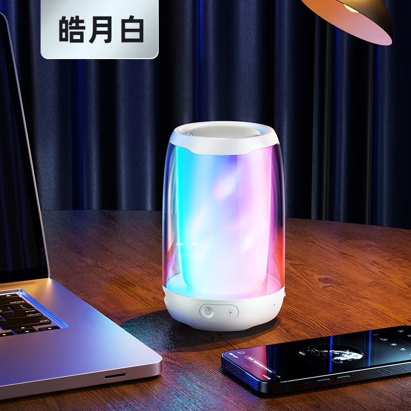 Bluetooth Speaker Model F9 Mini, Portable Speaker, Good Sound, Strong Bass, Wireless Bluetooth Speaker, Bluetooth 5.0, Waterproof, Colorful, Full Screen, Multimedia, Usb, Desktop Speaker, Led Lights.