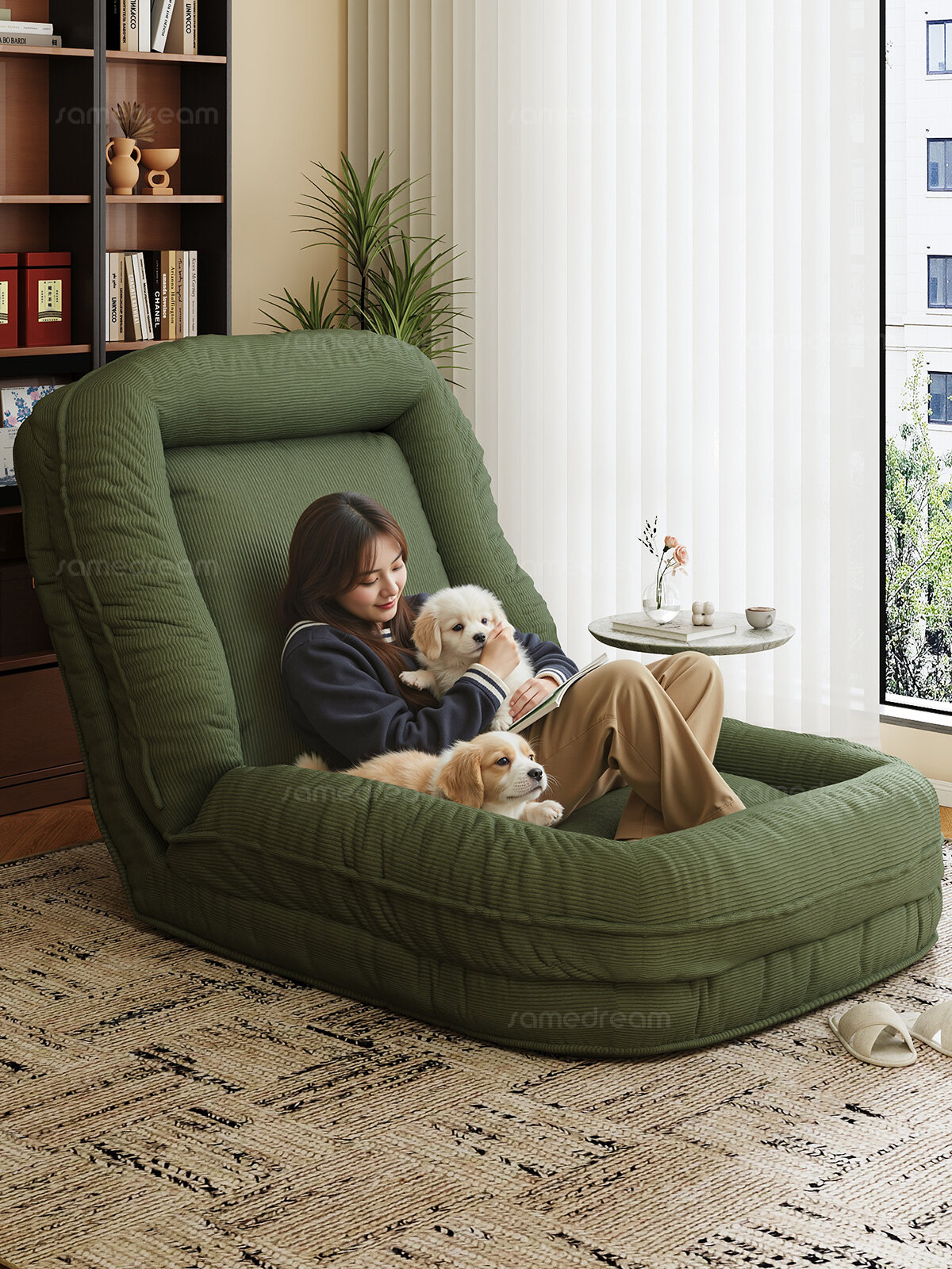 SAMEDREAM | Folding Lazy Sofa for Human and Pets Sofa Bed