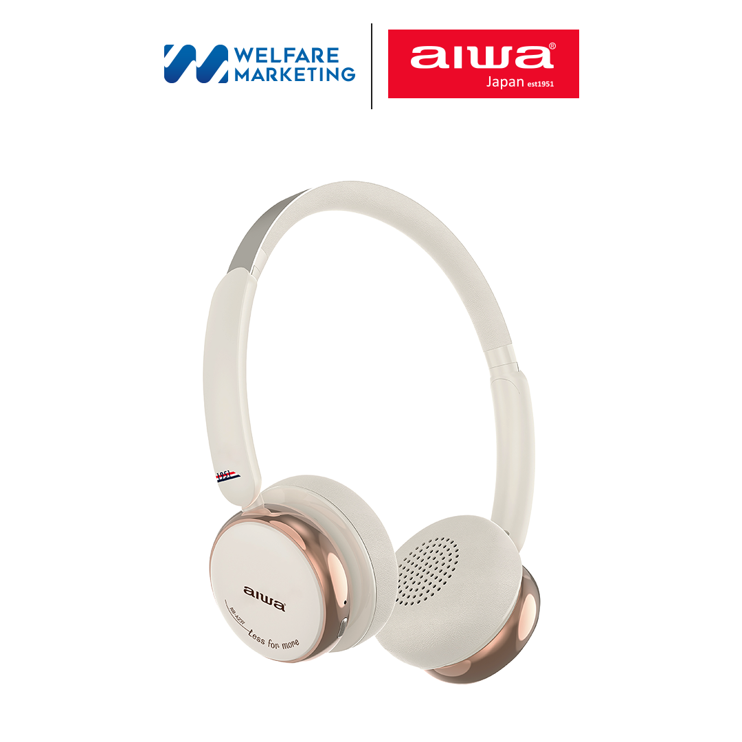 [0% Installment] Aiwa Nb-A23Y Bluetooth Headphones, Over-Ear Headphones, Lightweight